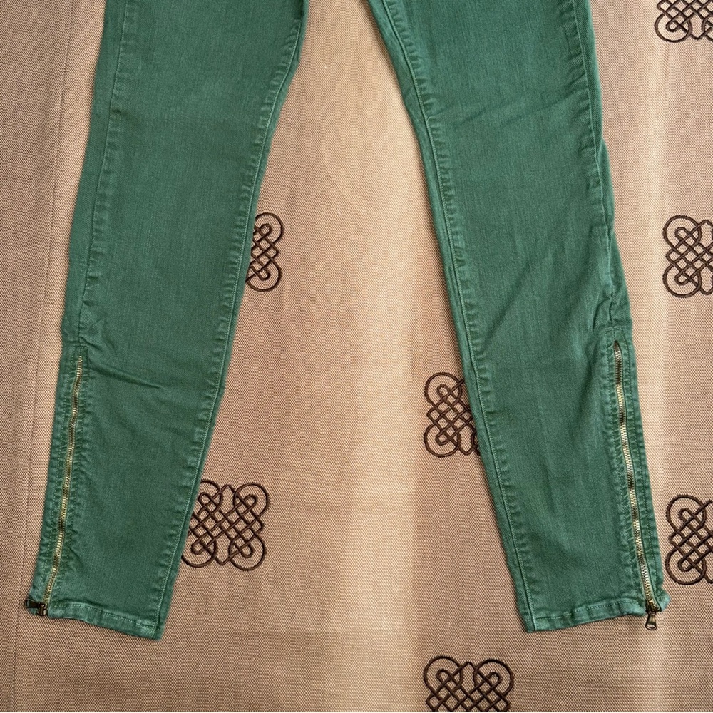 PAIGE Hoxton High Rise Skinny Zippered Ankle Length In Botanic Green Size 26 - Picture 3 of 15